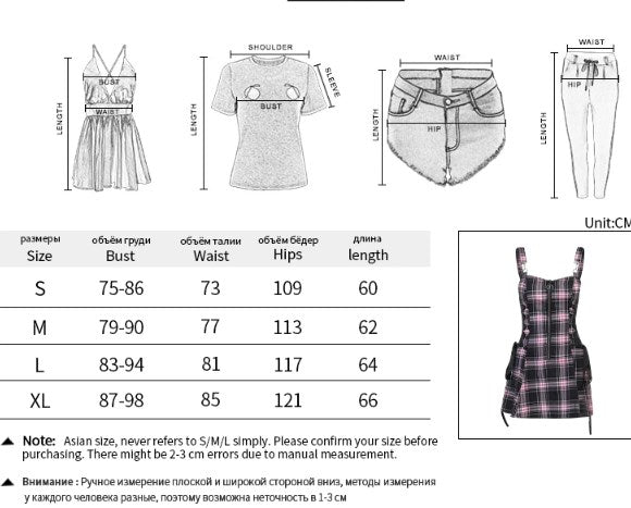 liwuka Lace Up Black Checked O Ring Dress Vintage Gothic Dress Plus Size 3XL Sleeveless Dress Women Party Sexy Femme Streetwear Dress