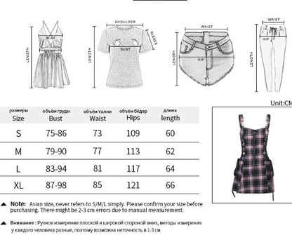 liwuka Lace Up Black Checked O Ring Dress Vintage Gothic Dress Plus Size 3XL Sleeveless Dress Women Party Sexy Femme Streetwear Dress