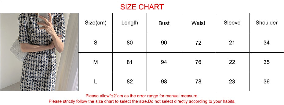 liwuka  Women's Summer Dresses Fashionable High Waist Puff Sleeve Plaid Knitted Elegant Party Dresses Checkered Vintage Dress Women