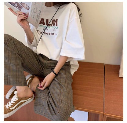 liwuka Women Summer Casual T-shirts New  Fashion Korean Style Streetwear Harajuku T shirt Female Loose Cotton Tops Tees