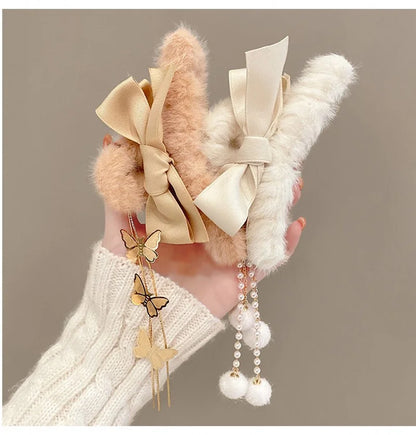 liwuka New Elegant Claw Clips Temperament Grab Butterfly Metal Hair Accessories Headdress Hairpin Back Plush Tassel Shark Clip