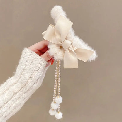 liwuka New Elegant Claw Clips Temperament Grab Butterfly Metal Hair Accessories Headdress Hairpin Back Plush Tassel Shark Clip