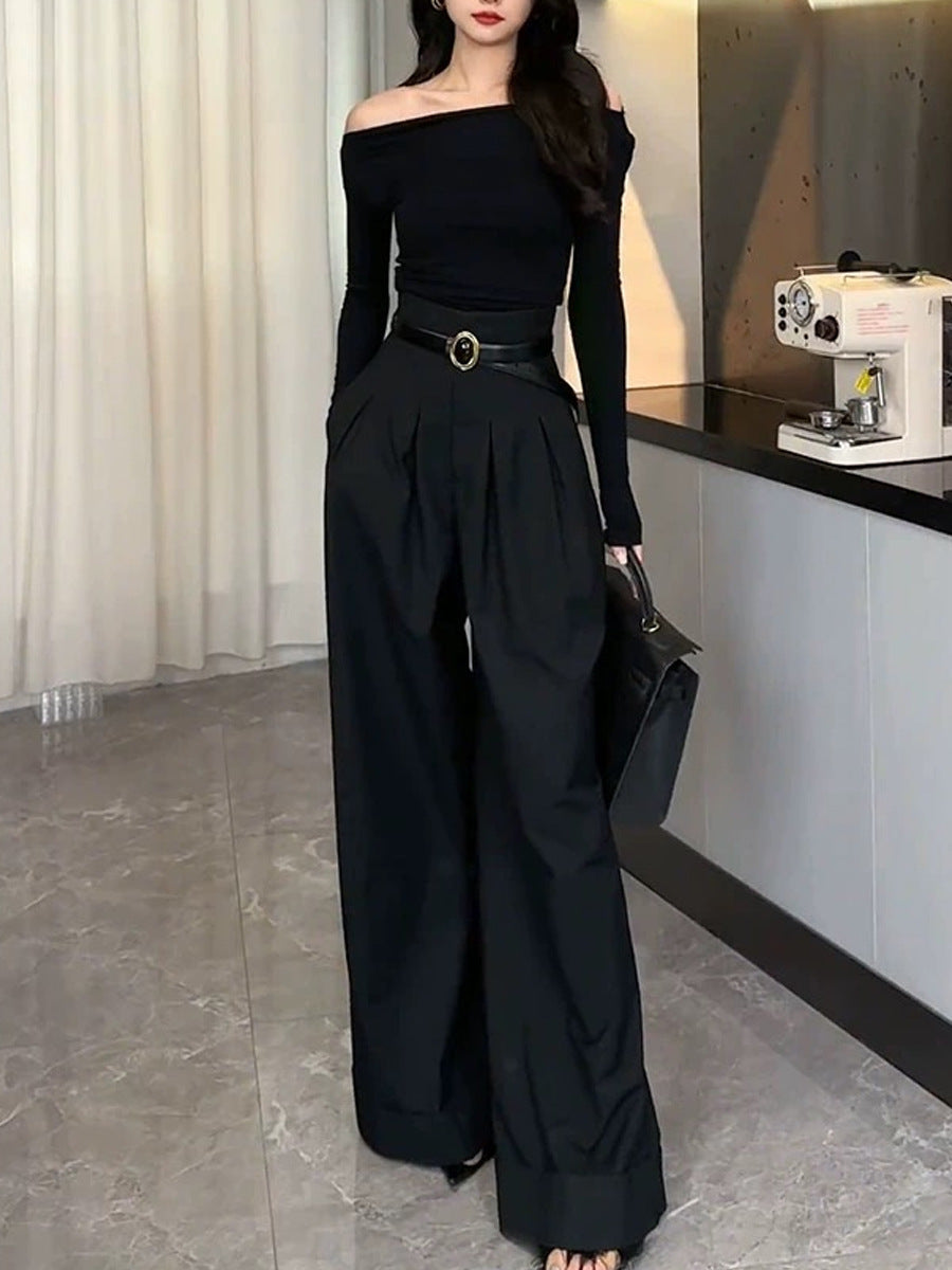 liwuka outfit inspo fall Early Autumn New Style Capable Elegant Women's Clothing Fashionable Fashionable Fashionable High-Grade Chanel Style off-Shoulder Top Suit Pants