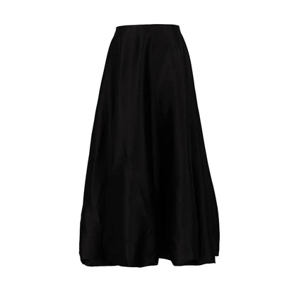 liwuka Fashionable Wax Dyed Balloon Skirt Spring and Summer Women's Simple Solid Color Casual Versatile High Waist Pleated Fluffy Skirt