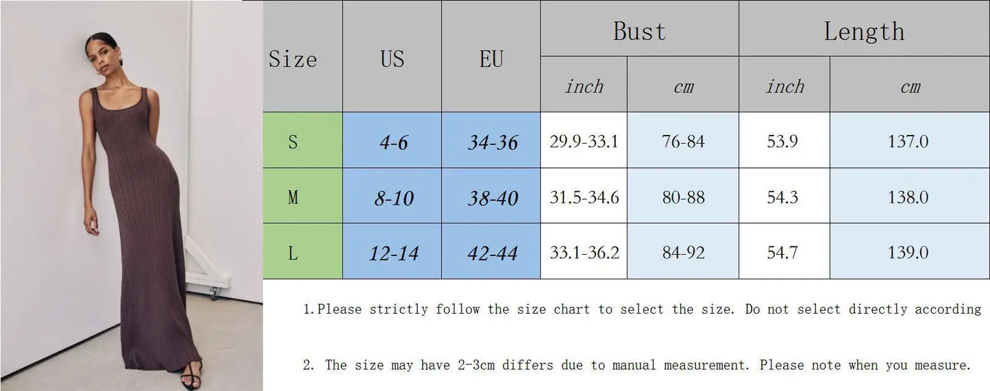 liwuka Summer Ribbed Knit Maxi Dress Women Slim Pullover Sleeveless Knitwear Fashion Long Dress Solid Basic Elegant Fashion