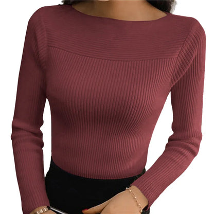 liwuka Korean Fashion Women Round Neck Sweaters Knitted Long Sleeve Pullovers Autumn Winter Bottoming Shirts Soft Inner wear Jumper Top