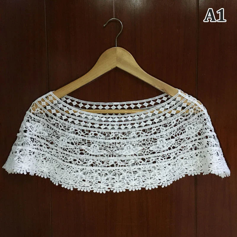 liwuka Women Knit Hollow Out Shawl Wrap Wedding Bridal Evening Dress Lace Shawl Wedding Sunflower Lace Scarf Shrug Cape Poncho