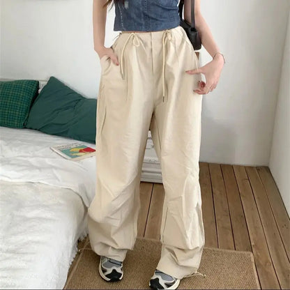 liwuka Hot Girls Summer Hole T-Shirts New Women Slim Sexy Casual 2024 Wide Leg Pants Mopping Office Lady High Street Fashion