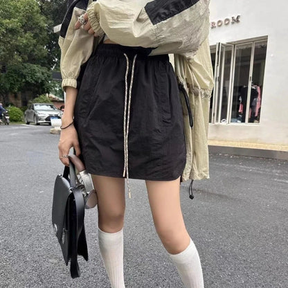 liwuka Vintage Cargo Skirt Women Streetwear Y2k Sports Fashion Sexy Casual Mini Skirts Safari Style A-line Summer Short Skirt