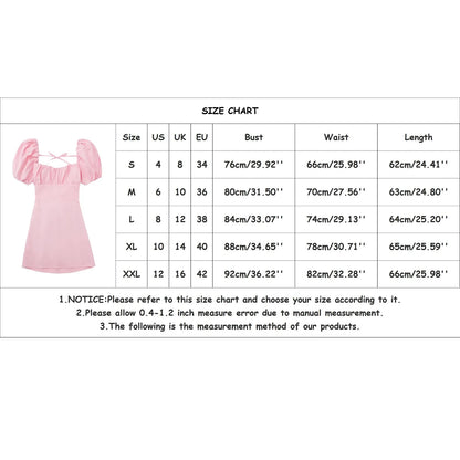 liwuka Summer Dresses For Women 2024 Elegant Slim Square Neck Bubble Sleeve Shrink Pleated Chest Strapless Mini Dress Платье Женское