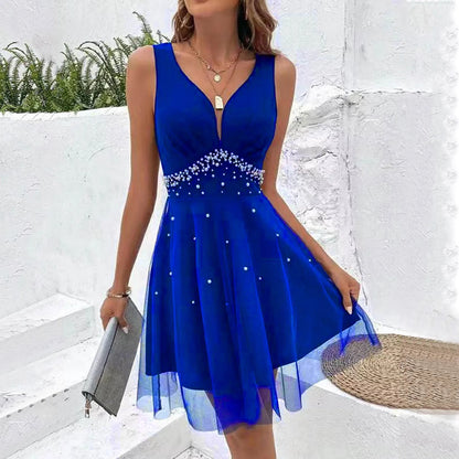 liwuka Elegant Chiffon Dress Women's Sleeveless Suspender Skirt Sexy Skirt A-line Dress Summer 2024 Women Robe