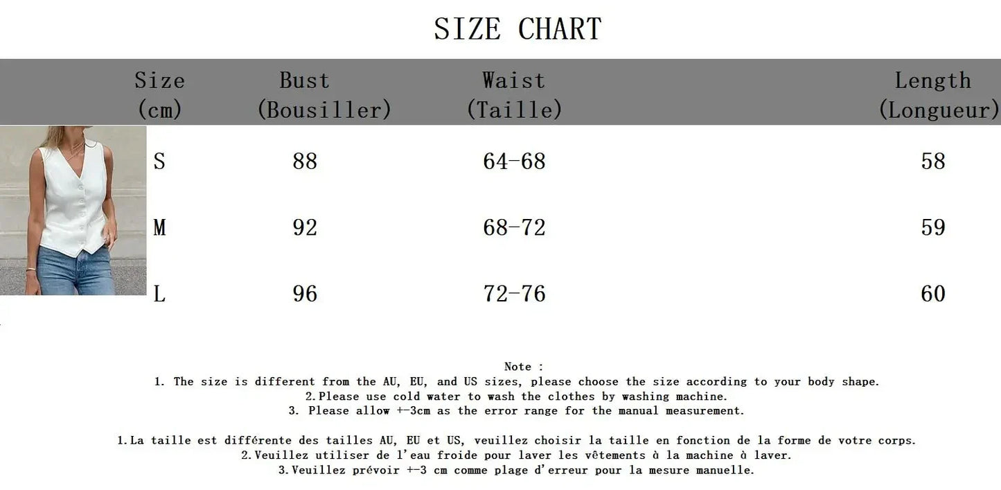 liwuka 2024 Summer New White Vest Women Chic Casual V-neck Single Breasted Sleeveless Waistcoat Elegant Fashion Office Lady Camis Tops