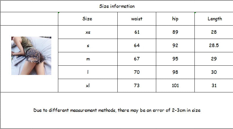 liwuka Sexy Leopard Print Ripped Jeans for Women Fashion Street High Waisted Wide Leg Shorts American Retro Hot Girl Y2k Loose Shorts