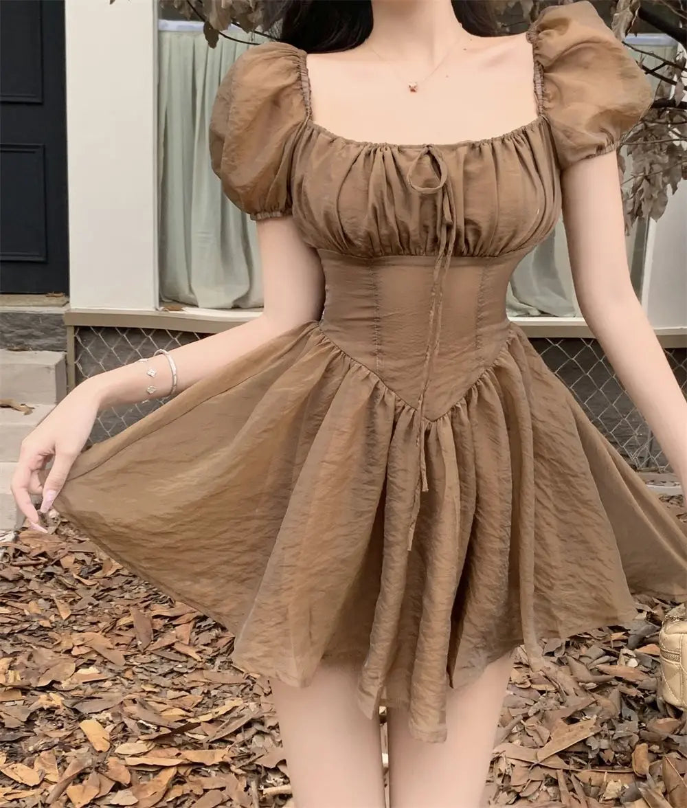 liwuka Fairy Dress Holiday Irregular Long Sleeve Beach dress summer Ruffle sexy Off Shoulder female high waist chic women short dresses  Sundress