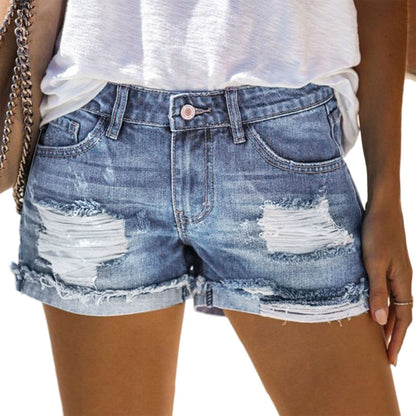 liwuka Fashion Womens Pocket Jeans Denim Pants Women Shorts Athletic Long Short Summer Dress for Women Bike Shorts Women with Padding