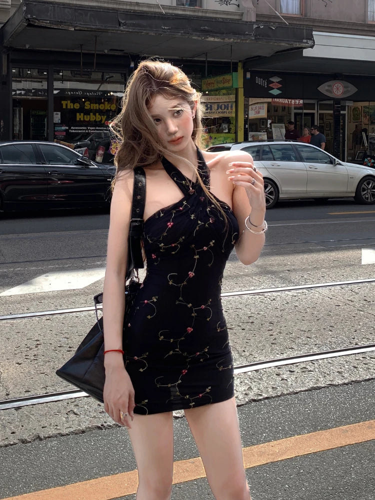 liwuka Casual Bodycon Sexy Dress Women 2000s Y2k Clothing Vintage Elegant Mini Dress Even Party Korean Fashion Chic Summer Sleeveless