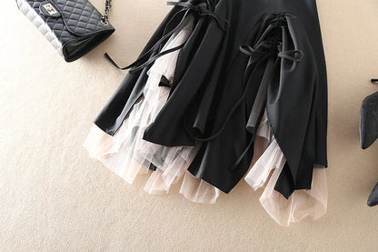 liwuka Women Black Gothic A-line Long Skirt Vintage Y2k Skirt Harajuku Korean Streetwear Skirts 2000s Goth Clothes Summer 2024