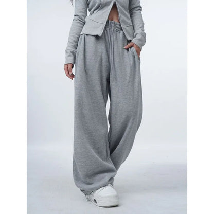 liwuka Oversized Grey Women Sweatpants Korean Fashion Jogging Basic Straight Baggy Sport Pants Casual Trousers Summer Hip Hop