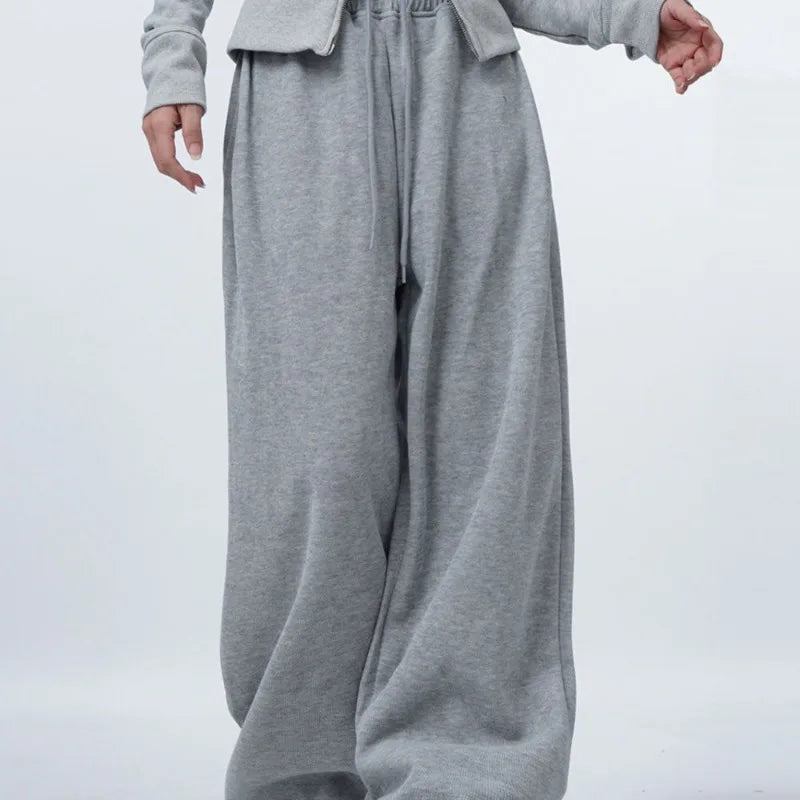 liwuka Oversized Grey Women Sweatpants Korean Fashion Jogging Basic Straight Baggy Sport Pants Casual Trousers Summer Hip Hop