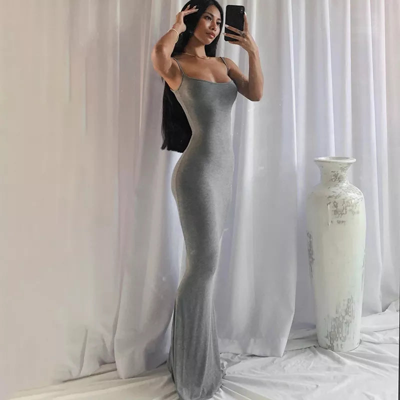 liwuka Summer Sexy Skims Maxi Dress Women Sleeveless Backless Elegant Outfits Party Club Sundress Birthday Beach Bodycon Dresses