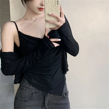 liwuka Summer Slim New Sunscreen Coats Women Hot Girls Tank Tops 2024 Solid Daily New Office Lady Casual High Street Mujer