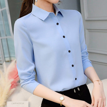 liwuka Brand Blusas Mujer De Mod Tops Long Sleeve Lapel White Blouse Office Ladies Work Blouses Fashion Clothing Blusas Womens Shirts