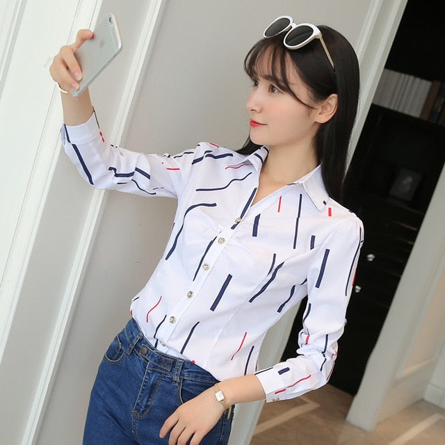 Women Tops And Blouses Office Lady Blouse Slim Shirts Women Blouses Plus Size Tops Casual Shirt Female Blusas