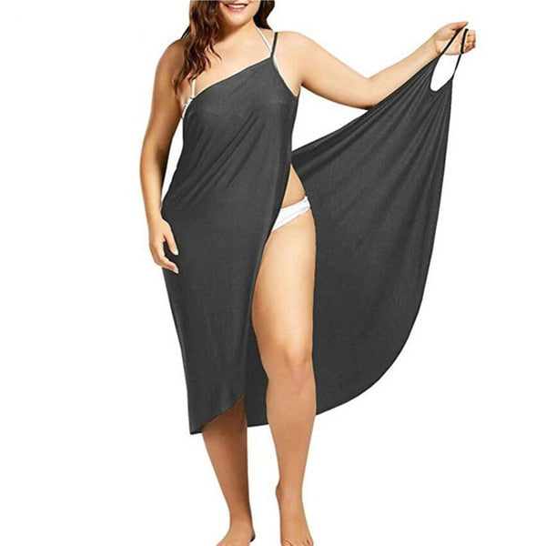 liwuka Women Beach Dress Sexy Sling  Wear Dress Sarong Bilini Cover Up Warp Pareo Dresses Backless  Swimwear Femme 5XL Plus Size stripe