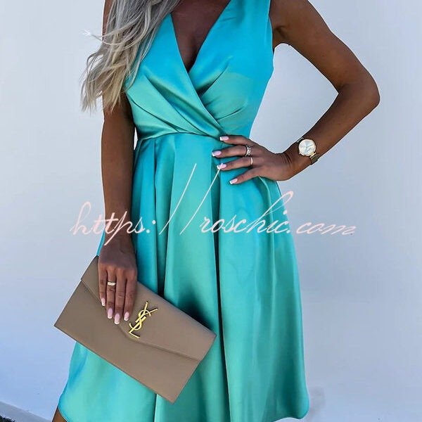 Hold You In My Memory Satin Midi Dress