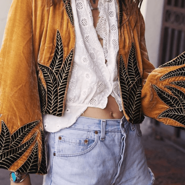 Casual Print Patchwork Cardigan Collar Outerwear
