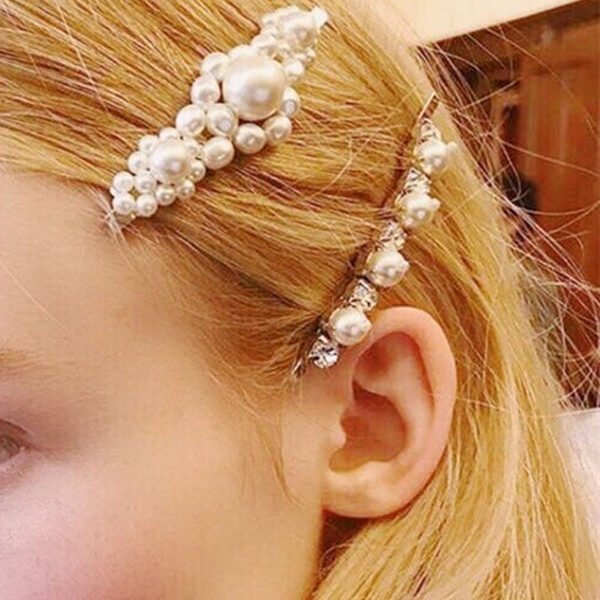 Vintage Handmade Pearl Beaded Clip