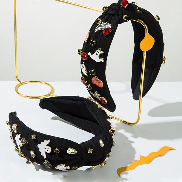 Halloween Spooky Pumpkin Skull Fabric Hair Accessory