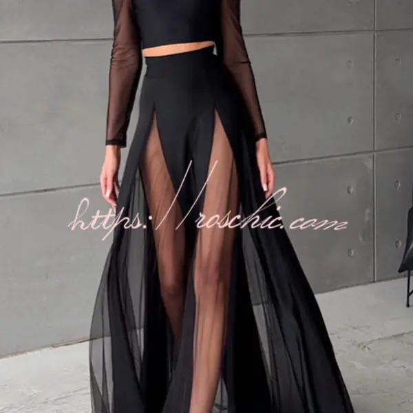 Feeling Chic Tulle Patchwork Elastic Waist A-line Maxi Skirt