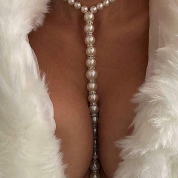 Simple Pearl Beaded Body Necklace