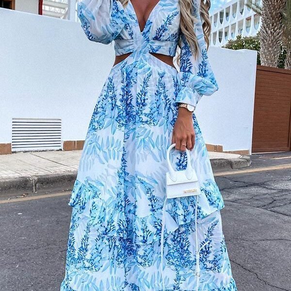 Oceans of Love Cutout Maxi Dress