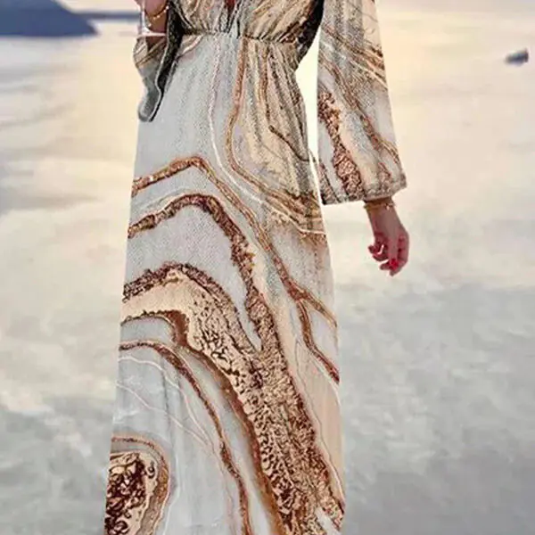 Check Her Stories Marble Print Party/Vacation Sequin Dress