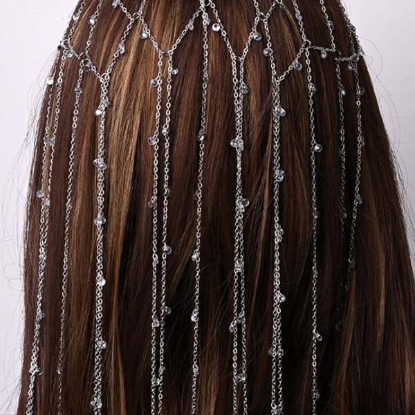 Light Luxury Rhinestone Tassel Headband