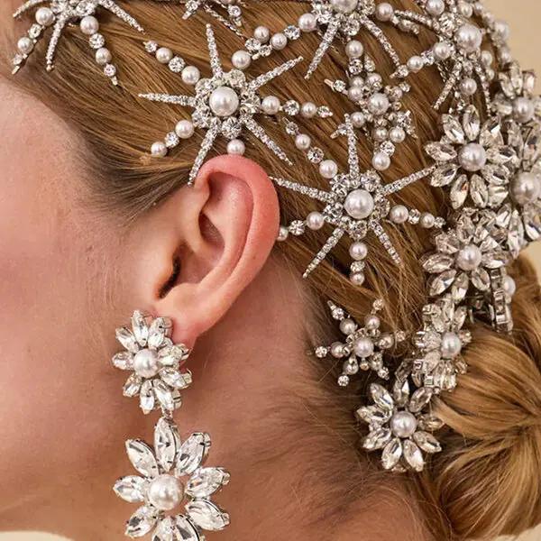 Elegant Sunflower Hair Comb Braided Headpiece