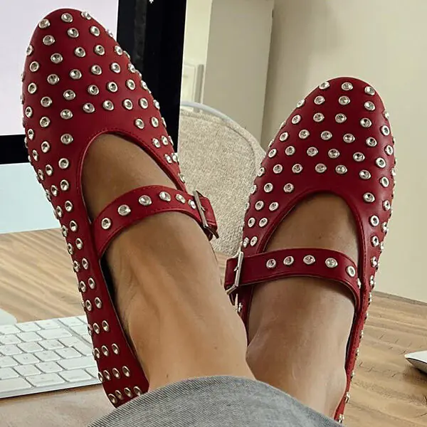 Casual Full Diamond Round Toe Mary Jane Dance Shoes