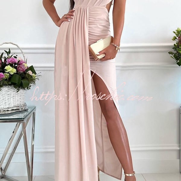 Romantically Inclined One Shoulder Maxi Dress