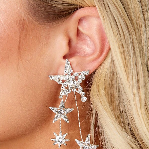 Shooting Star Silver Earrings