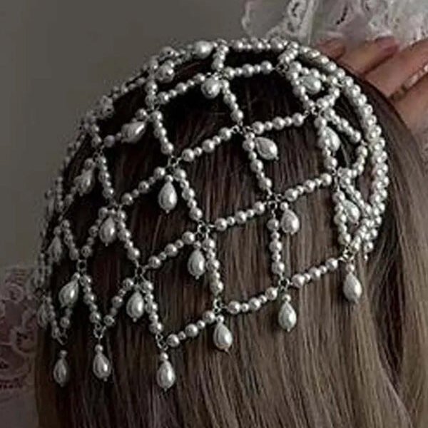 Vintage Bohemian Mesh Pearl Fashion Headband