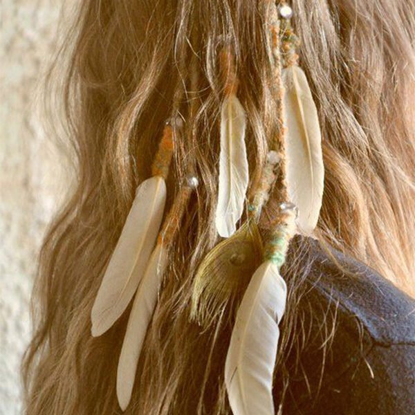 Bohemian Style Colorful Handmade Feather Tassel Hair Clip