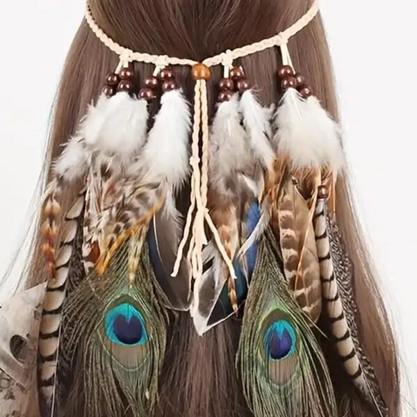 Bohemian Peacock Feather Headband