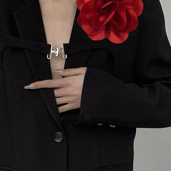 Satin Fabric Flower All-match Brooch