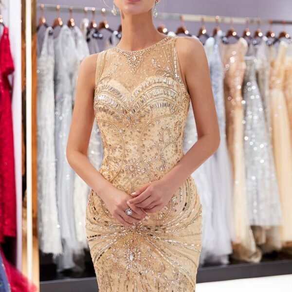 MARVEL Mermaid Sleeveless Long Evening Dresses with Gorgeous Beading