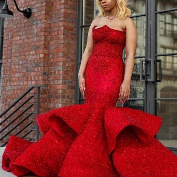 Sweetheart Mermaid Evening Prom Party Gowns Sleeveless