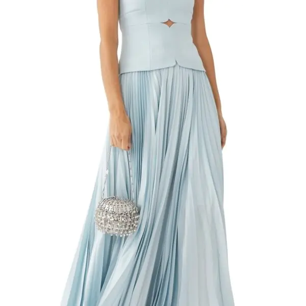 Sweetheart Neck Off-Shoulder Pleated Midi Dress