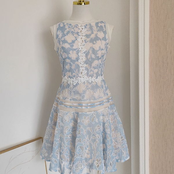 Cute A line Scoop Lace Party Dress Short Birthday Dresses SD379
