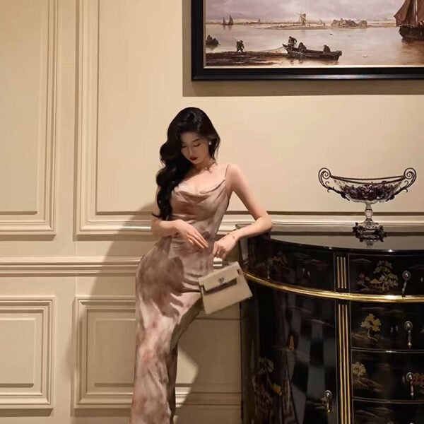 Classy Mermaid Spaghetti Straps Floral Prom Dresses Birthday Outfits Evening Gown SD1019